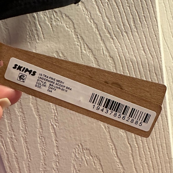 NWT Skims ultra fine mesh underwire scoop bra black onyx 32A - Picture 9 of 9